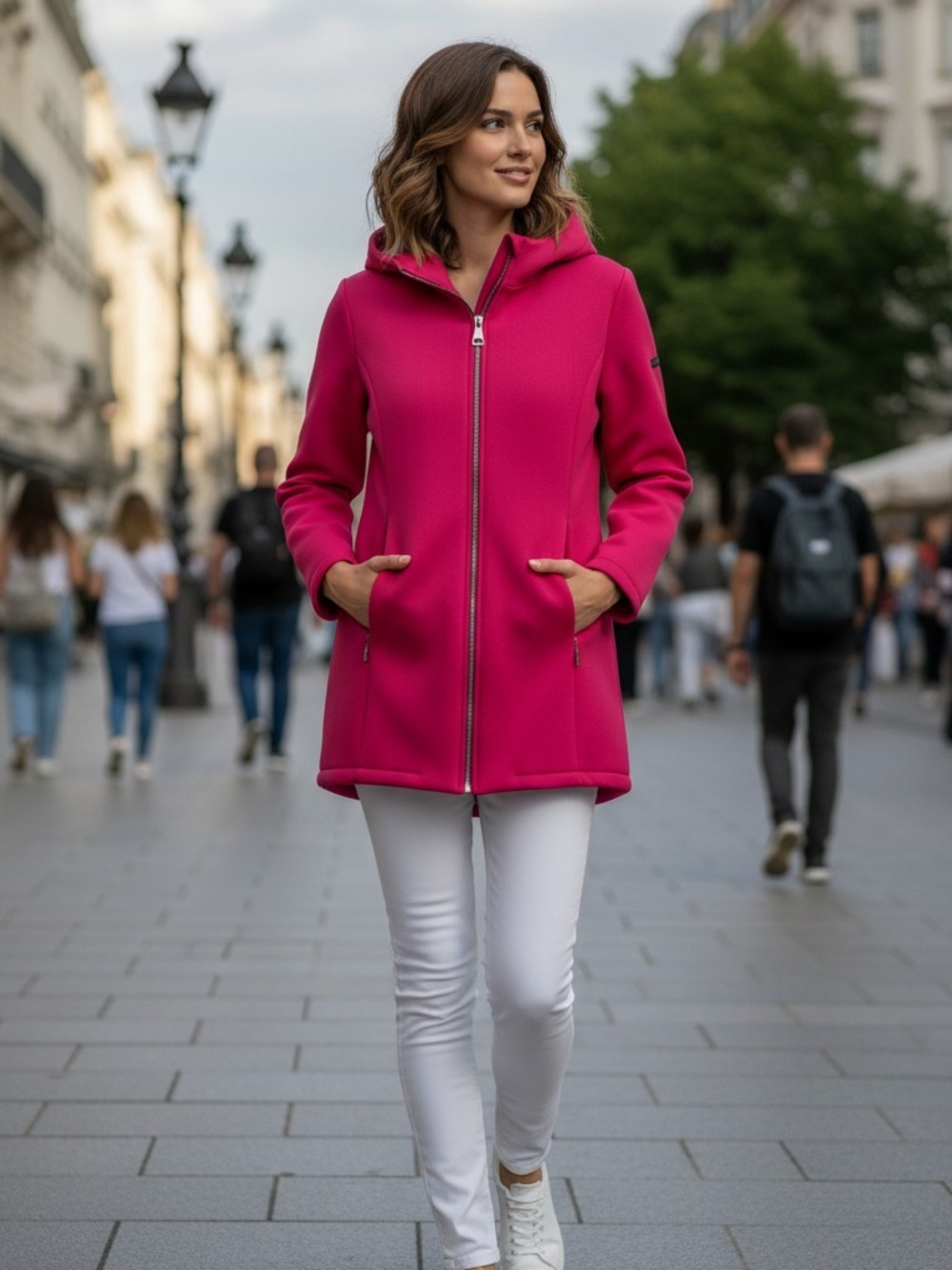PARKA CON ZIP  FUCSIA 