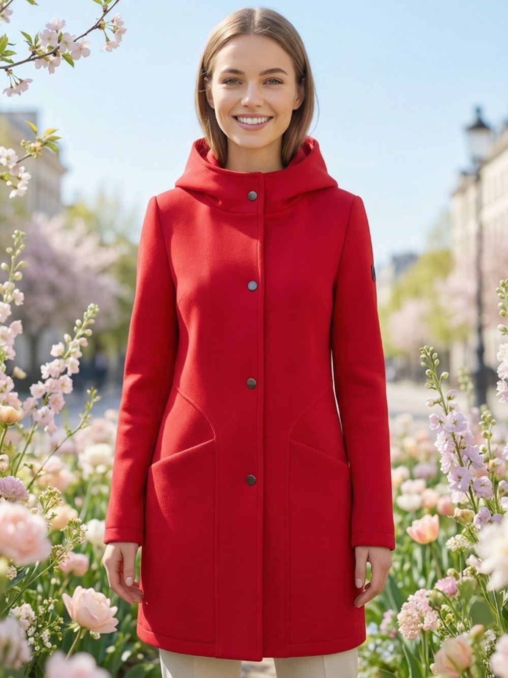 PARKA CON CAPPUCCIO  ROSSO 