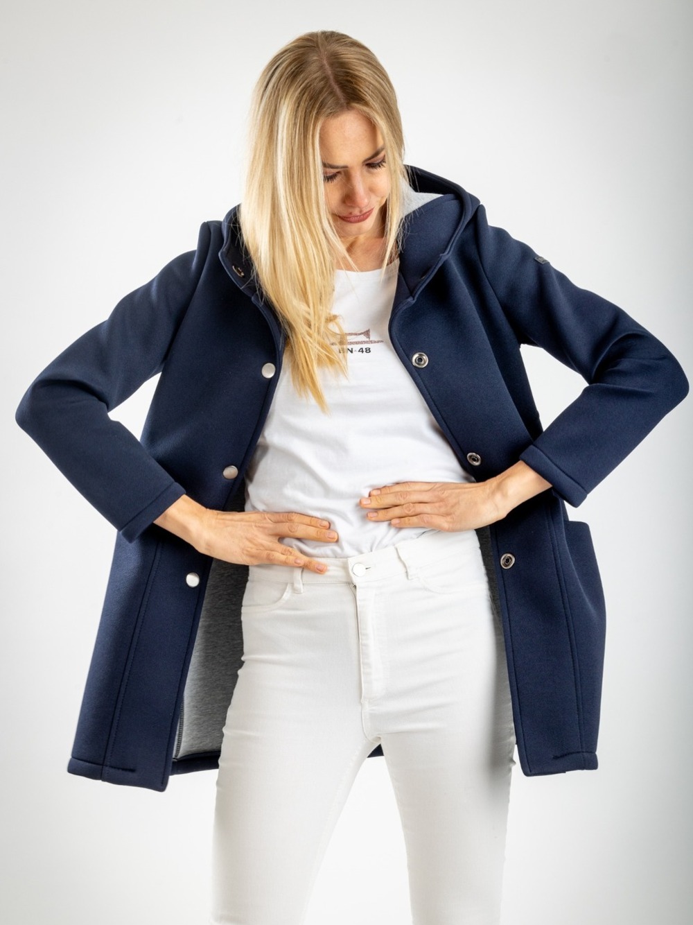 PARKA CON CAPPUCCIO  BLU 